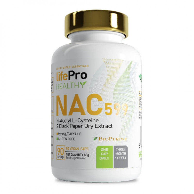 Life Pro Nutrition NAC 599 mg 90 Cápsulas Veganas N-Acetil L-Cisteína